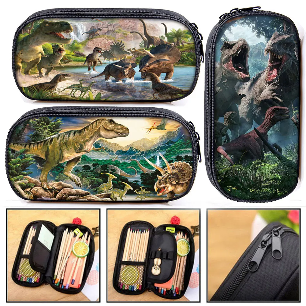 

Ancient Animal Dinosaur Print Cosmetic Case Pencil Bag Children Stationary Bags Kids Pencil Box School Supplies Gift