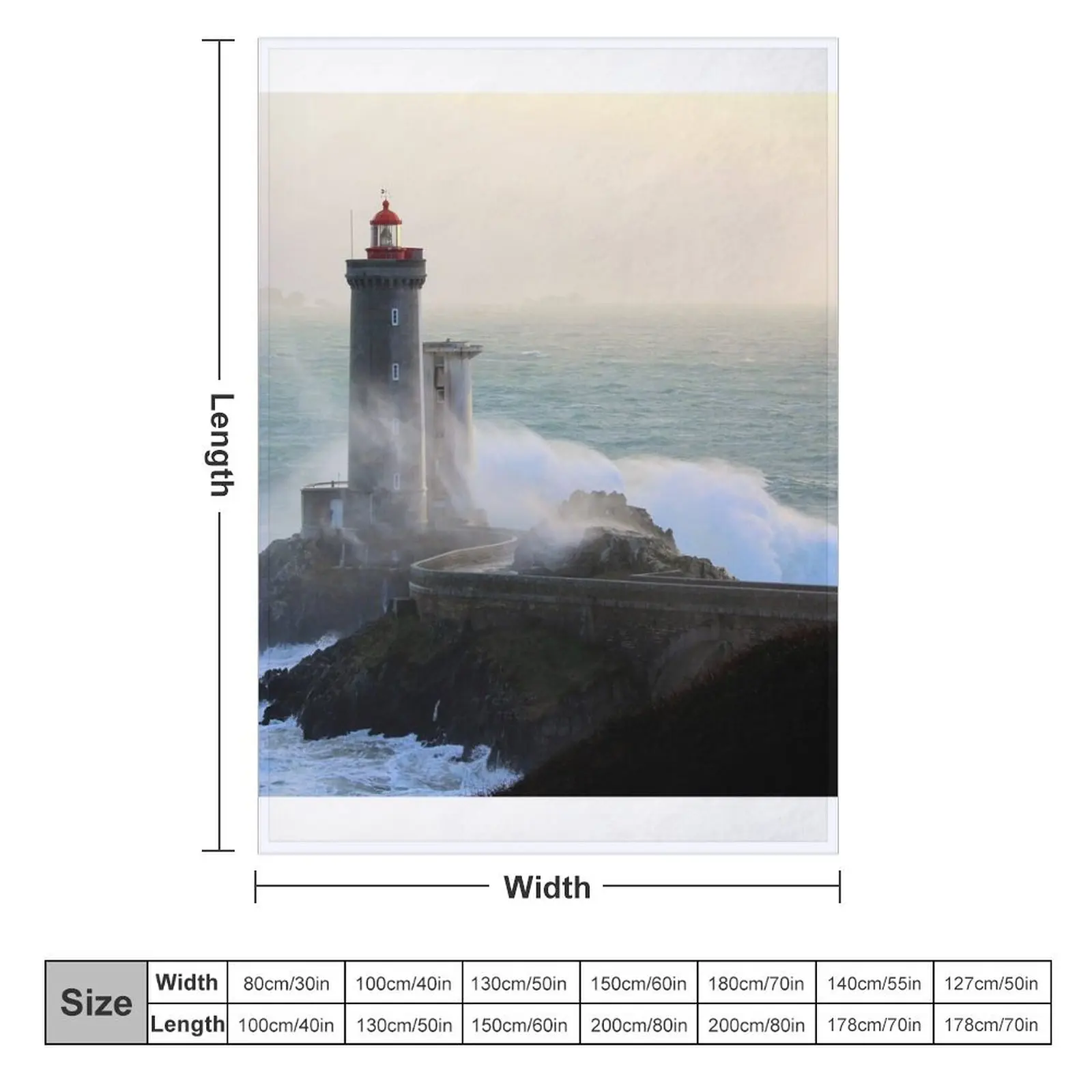 Lighthouse on the Breton coast Throw Blanket bed plaid heavy to sleep Large wednesday Blankets