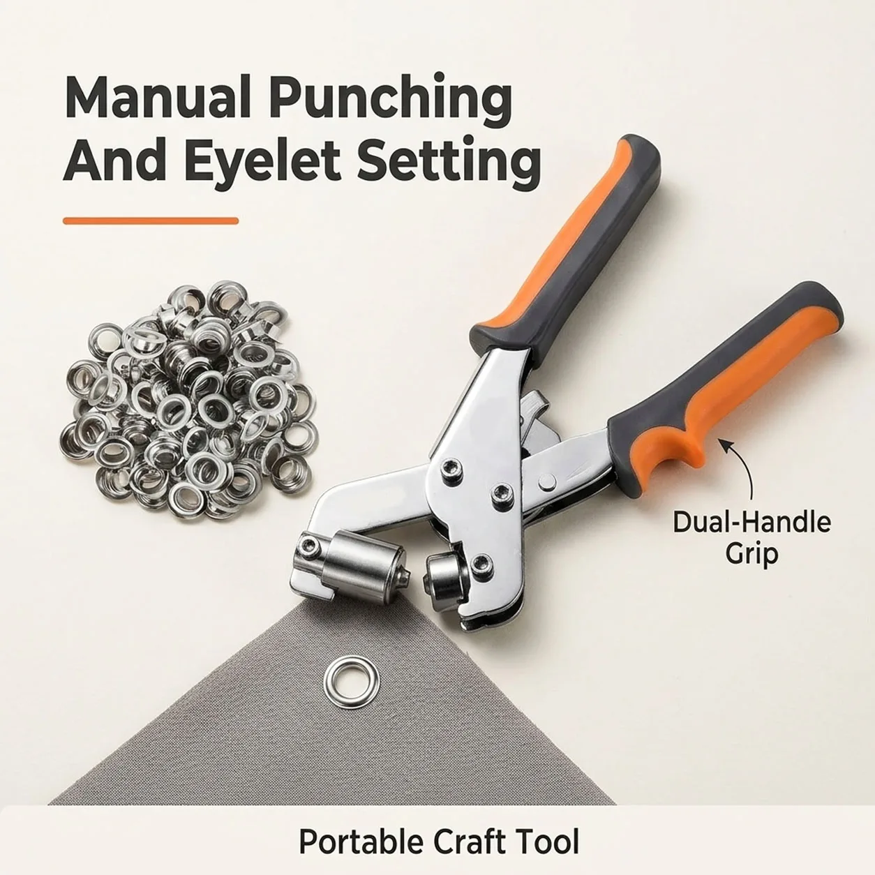 10mm Grommet Pliers Kit Tools Handheld Hand Press Metal Eyelet Hole Punch Plier for Leather Canvas Clothing DIY Tarp Ring