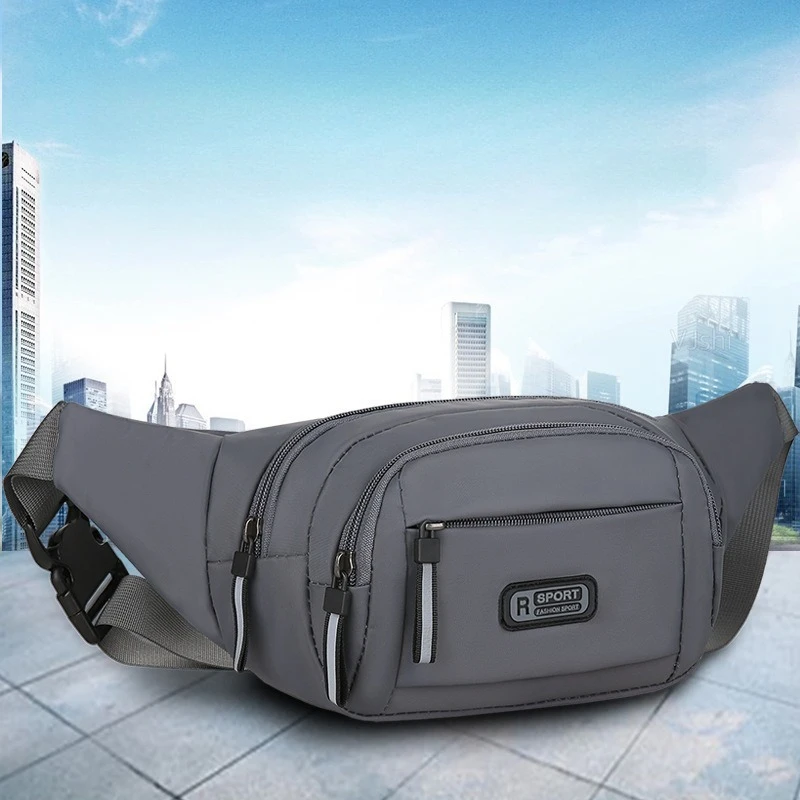 

Adjustable Waist Bag- Reflective Zipper Crossbody Pack for Hiking/Sports/Travel (Multi-Pocket Storage with Quick-Release Buckle)