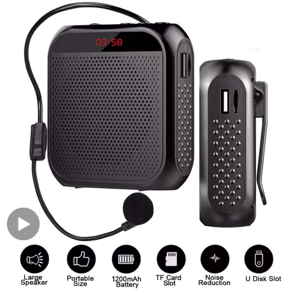Megaphone Loud Sound Bullhorn Audio Amplifier System Speaker Amplified Loudspeaker USB Voice Microphone Teachers Speech Megafon