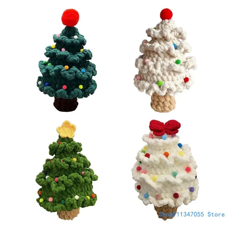 Festival Crochet Christmas Tree Seasonal Holiday Layout Children Gift Window Toy Drop shipping