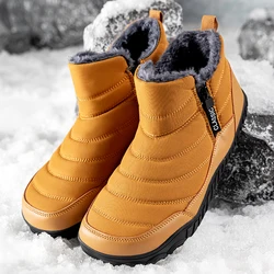 New Winter Booties Outdoor Waterproof Barefoot Boots For Men Ankle Boots Plush Warm Snow Shoes Non-slip Casual Sneakers Big Size