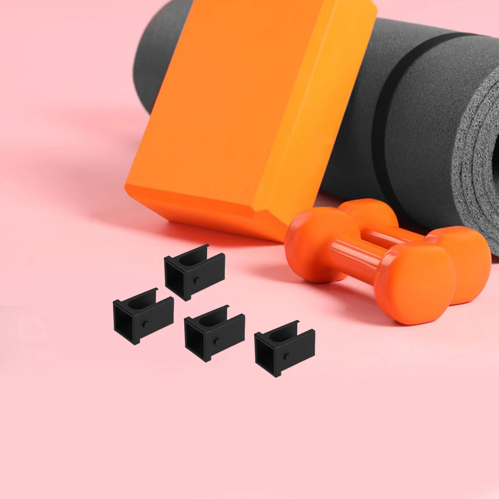 

4pcs Black Plastic Square Plug For Tubing Wear Resistant Chair Glide Insert Fitness Equipment Replacement Parts Smooth Sliding