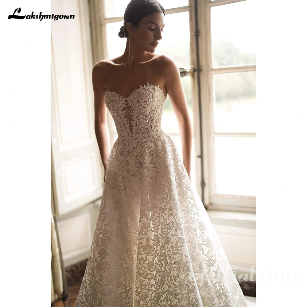 Lakshmigown Vollspitze A-Linie Lange Hochzeitskleider 2027 Neues Sweetheart-Hochzeitskleid für die Braut Ballkleid Maßanfertigung – Detail 8
