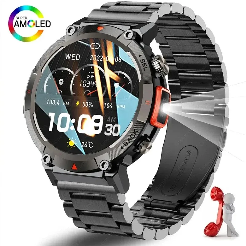 Smart Watch1.43'' Amoled Display Bluetooth Call reloj hombre Smartwatch For Men 3ATM Sport Fitness Smarthwhatch fitness tracker