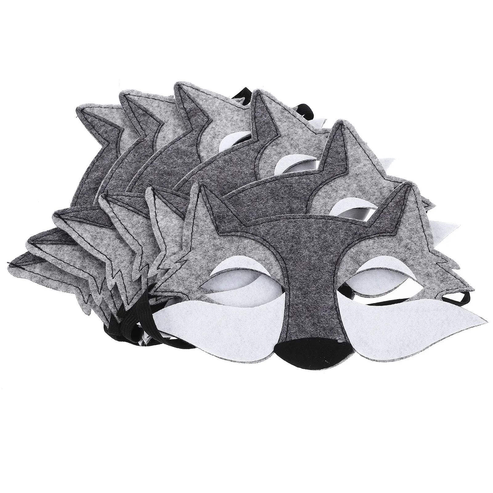 

6Pcs Wolf Masks Cosplay Half Face Mask Halloween Costume Mask Prop for Adults Wolf Costume Animal Masks
