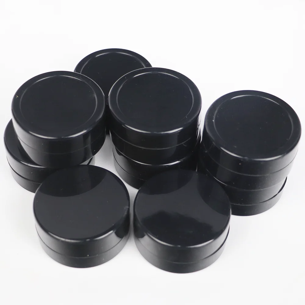 1pcs 22ml Pure Black Circular Silicone Oil Box Spice Storage Portable Compact Heat Resistant Smoking Accessory