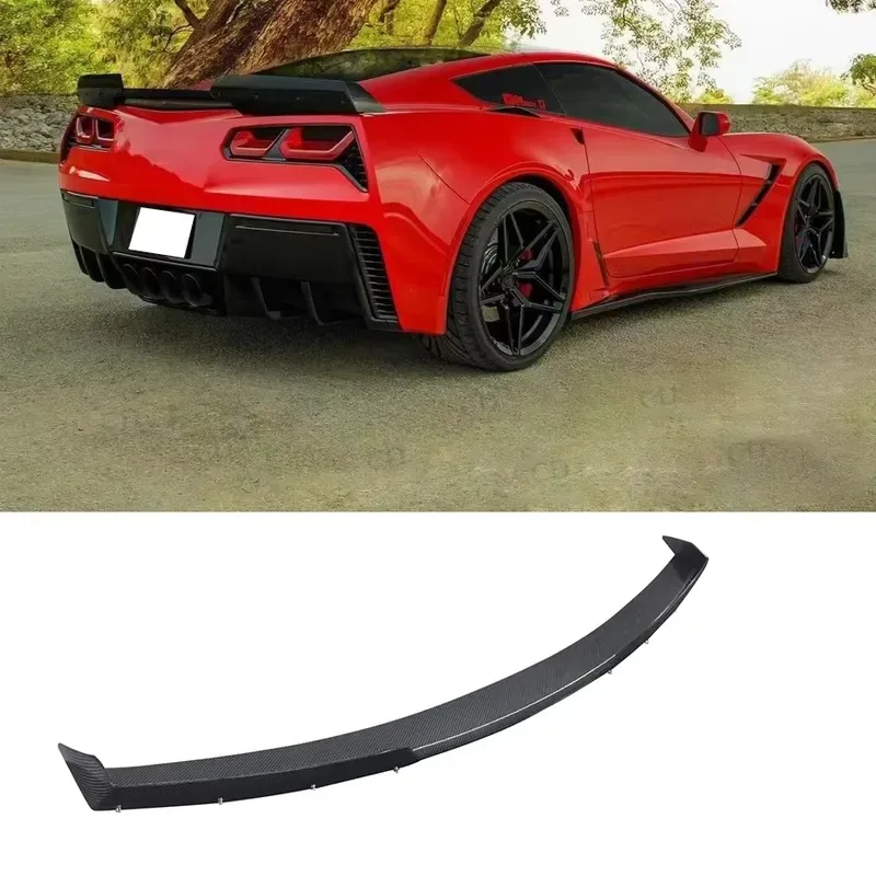 High Quality Real Carbon Fiber Rear Trunk Tail Wing for Corvette C7 Z06 2014-2019 Rear Spoiler Body Kit