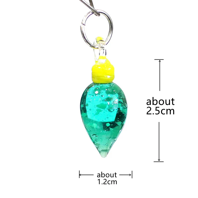 2pcs Fluorescent Light Bulb Shape Charms Glass Pendant Mini Christmas Ornaments DIY Craft Supplies Handmade Lovers Holiday Gifts - view 2