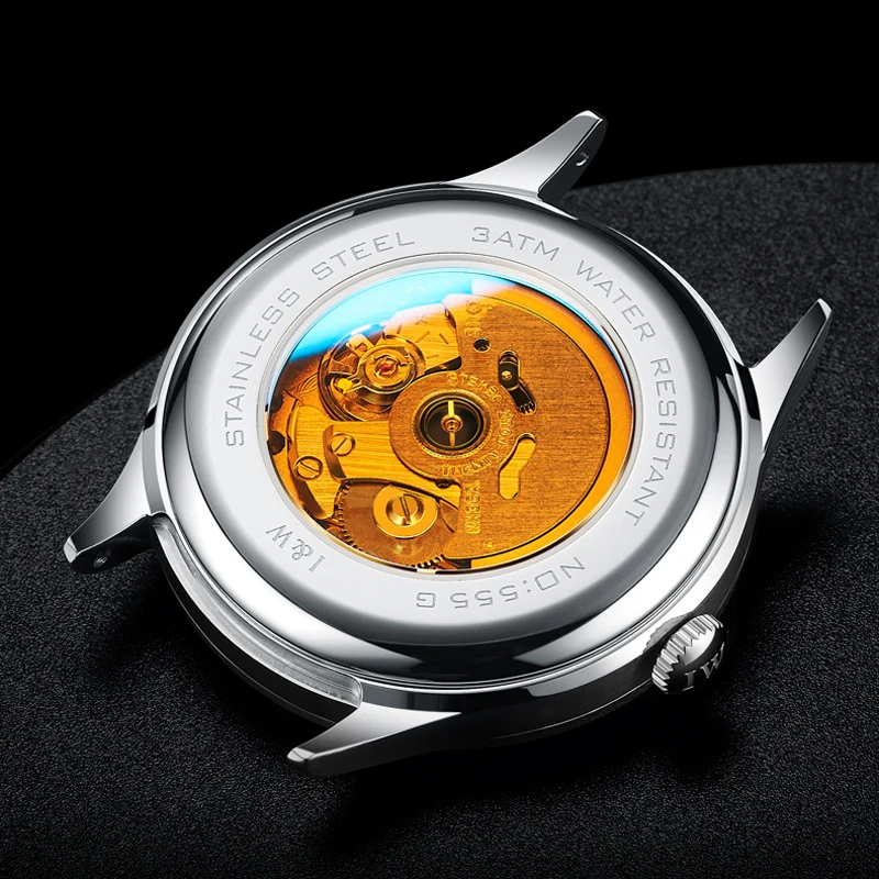 Carnival Brand Luxury Imported Movement Mechanical Watch Men Stainless Steel Waterproof Sapphire Double Calendar Automatic Watch