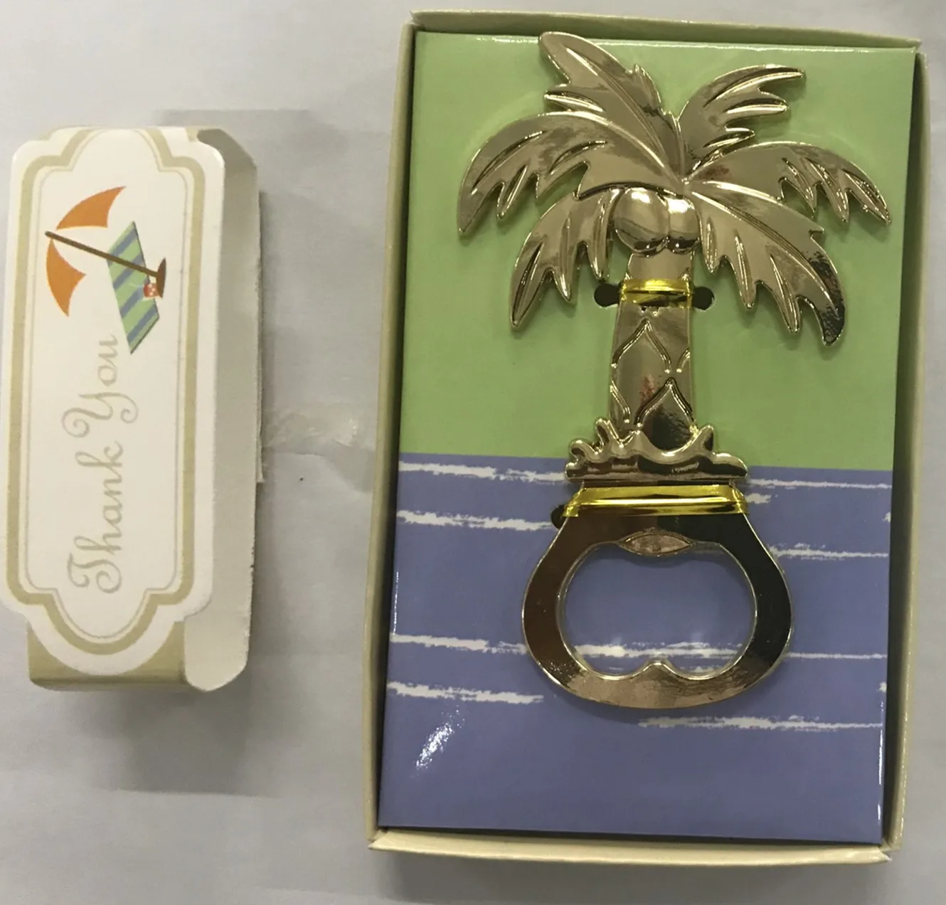 20pcs/lot wedding souvenir Coconut Tree Bottle Opener in small gift box