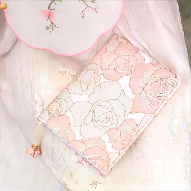 Exquisite Embroidered Floral Book Cover, Suitable for Paperback Books |   Watercolor Floral Pattern Washable Soft Fabric A5 Book Cover, Suitable for 8.6 X 5.5inch Books |   Adjustable Protective Cover, Suitable for Not