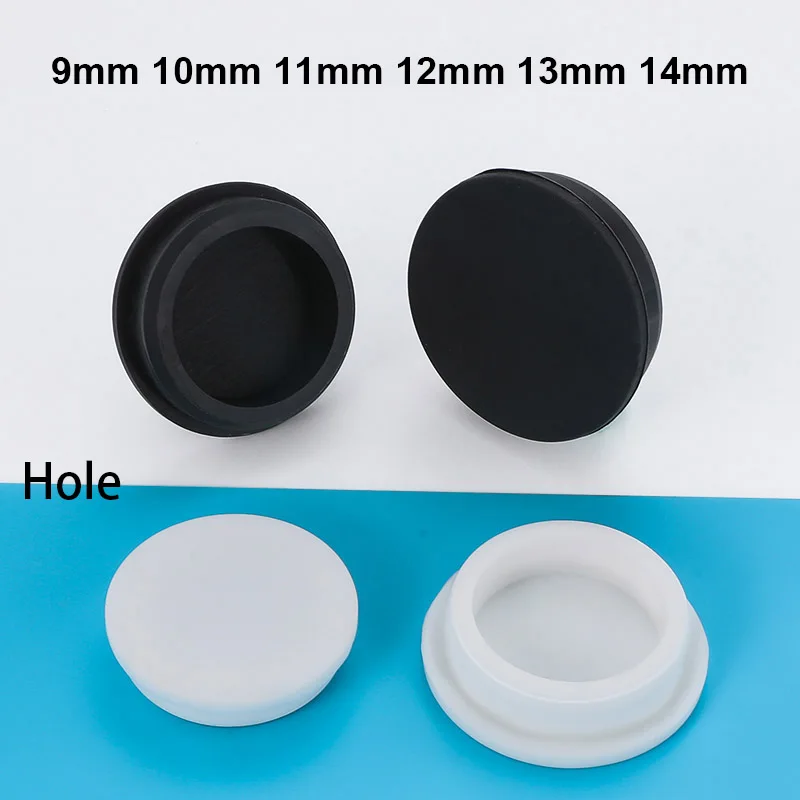 Black Silicone Rubber Hole Caps 3-14mm T-type Solid Plug Cover Snap-on Gasket Blanking End Cap Seal Stopper waterproof Dust Seal