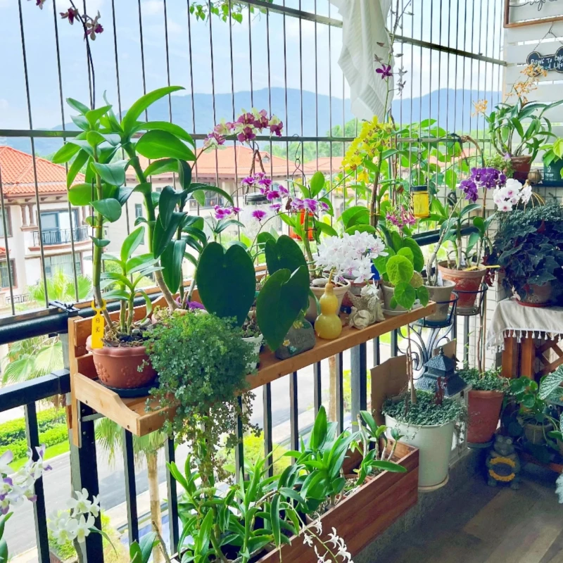 Balcony Railing Planter Holder - Hanging Wall Mounted Flower Box, Outdoor Plant Shelf for Large Pots, Garden Decor & Storage