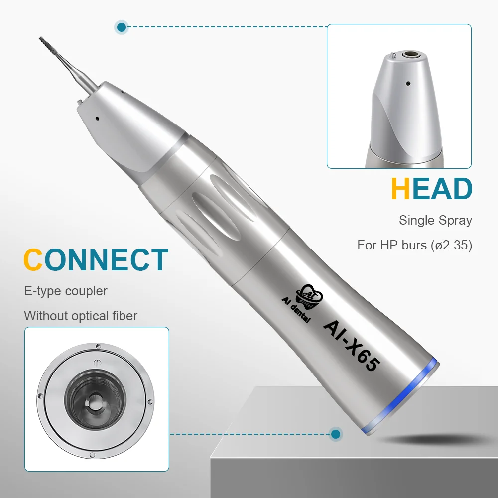 AI-X65 1:1 dental em linha reta handpiece sem fibra óptica interior água spray odontologia ferramentas cirúrgicas equipamentos de terapia oral