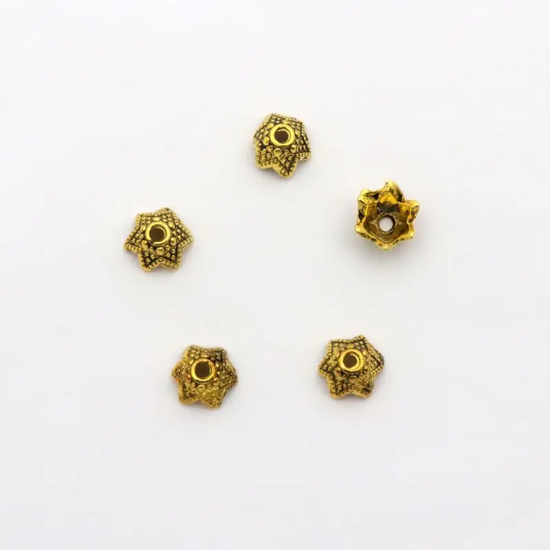 100Pcs 7.5X4mm Bowl Flower Loose Sparer End Bead Caps for Jewelry Making Dys Beadworks Accessories Component ہول سیل