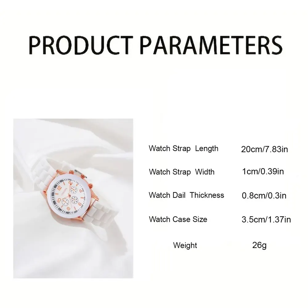 Fashion Women Watches Set White Silicone Jelly Quartz Watch Ladies Dress Wristwatch Gifts for Girls Relogio Feminino Reloj Mujer