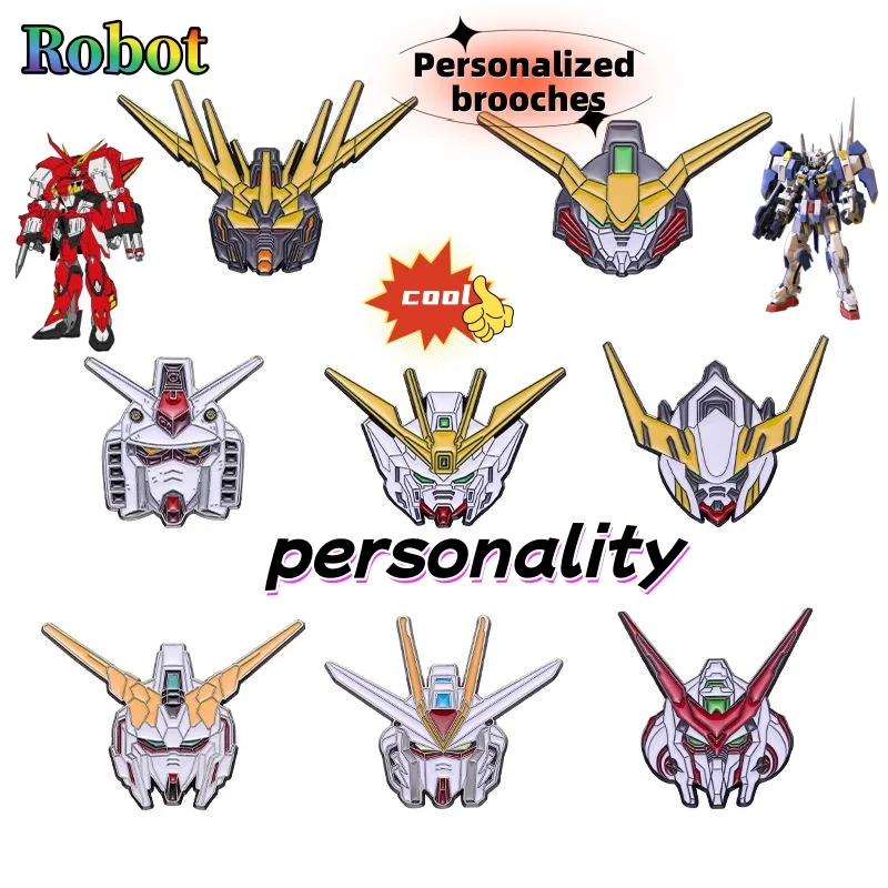 

Robot Gundam Brooch Cute Fashion Cartoon Personality Creative Kawaii Simple Durable Alloy Badge Gift for Friends' Birthday