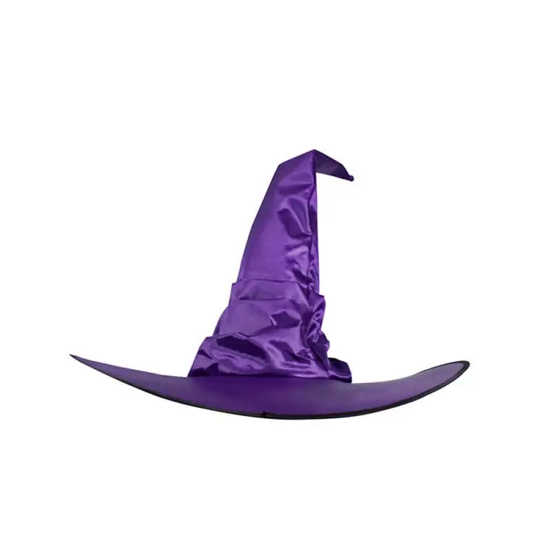 Halloween Folds Witch Wizard Black Hat, Cosplay Costume, Devil Cap, Adereços, Chapelaria, Decoração Suprimentos, Mulheres adultas, Homens