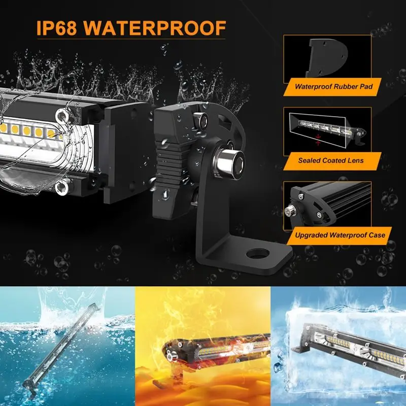 

7/13Inch LED Work Light Ultra-thin Single Row LED Light Bar Suitable for Off-road 4x4 Je-ep Trucks Tractor Fog Lights