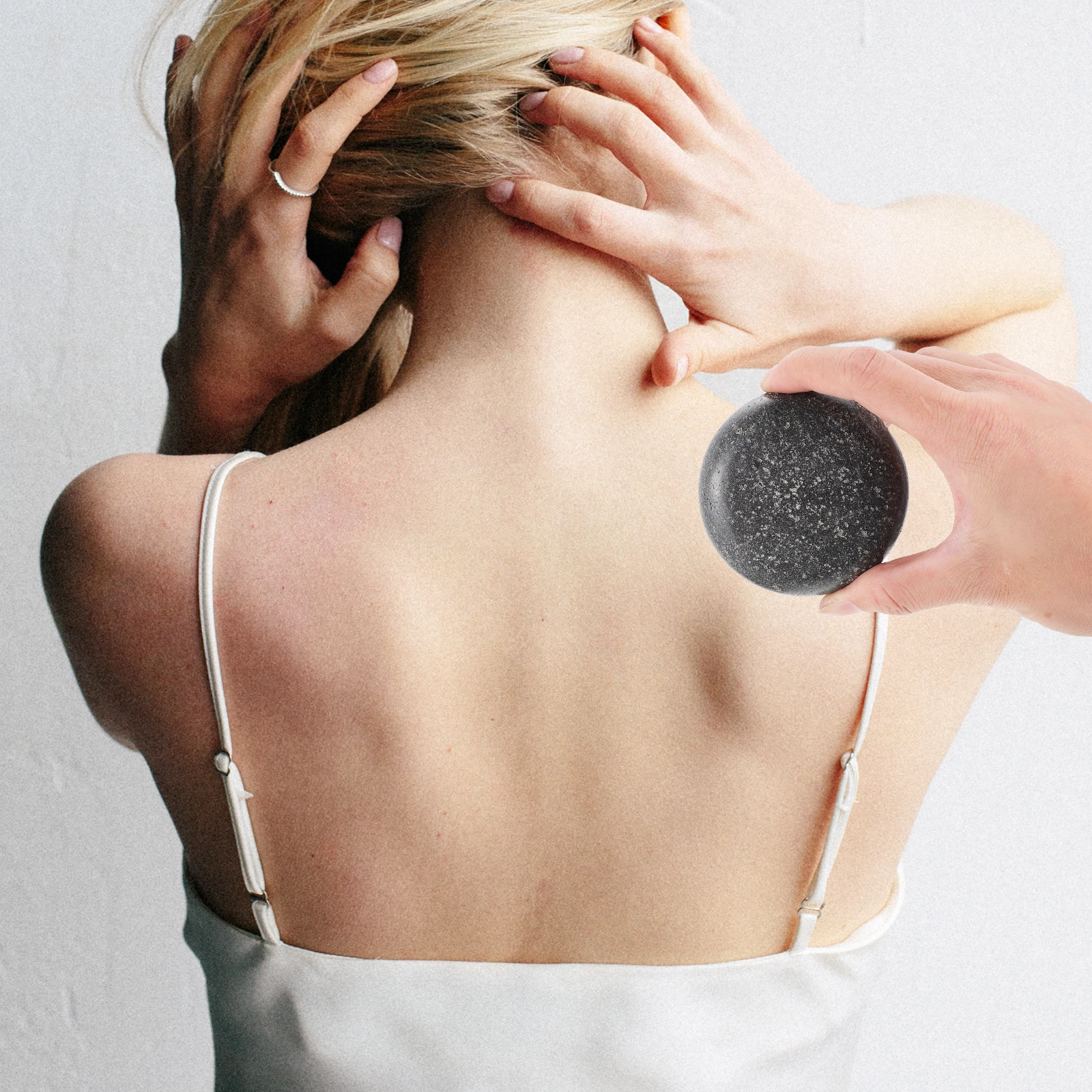 

Volcanic Energy Stone SPA Massage Scraping Massage Gua Sha Hot Compress Round Stone Body Relaxer Neck Shoulders Back Home Use