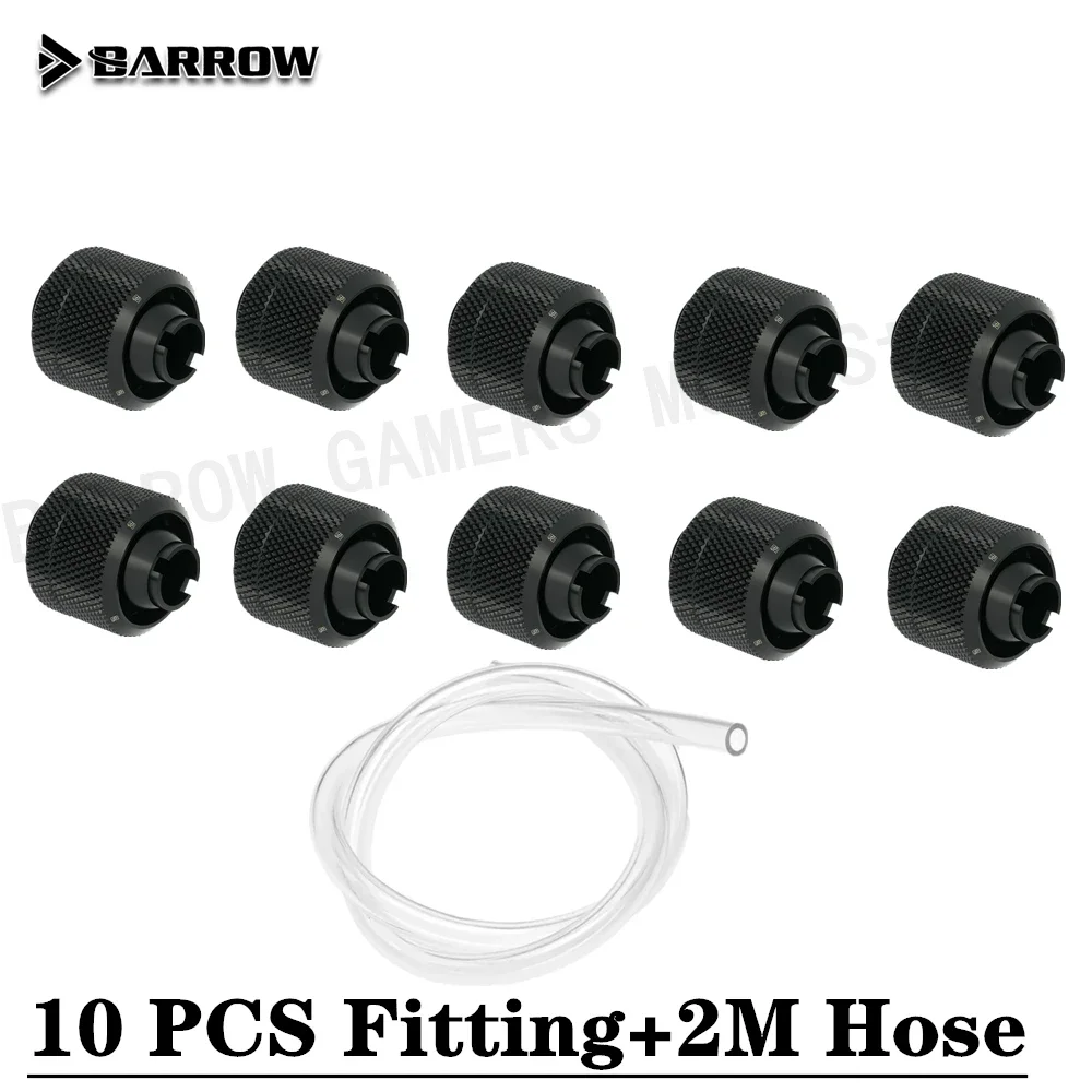 

Barrow Soft Tube Fittings Kit 3/8''Thick 9.5*15.9mm/9.5*12.7mm For PC Water Cooling System,Black Silver White Gold