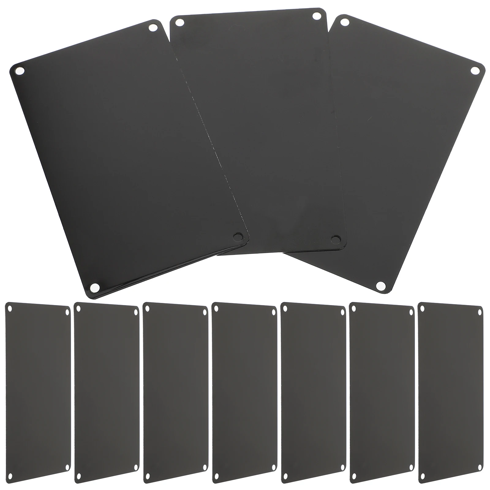 10pcs Black Aluminum Engraving Signs 100x60mm 0.5mm 4 Holes Blank Name Plates for DIY Door Plaques Gifts
