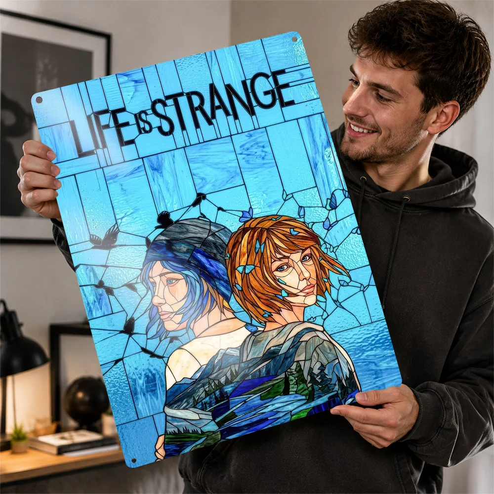 Life Is Strange Stained Glass Aluminum Poster Customized Metal Sign Vivid Action Adventure Wall Art Made For Quest Enthusiasts