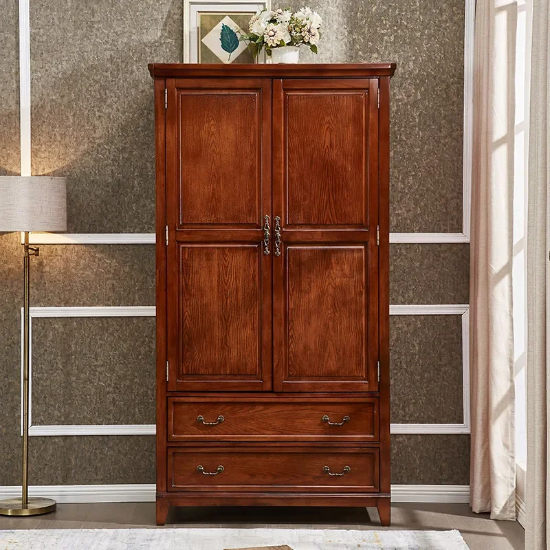 

Шкаф-купе из массива дерева, двустворчатый, для дома, спальни, небольшой квартиры, простой дизайн