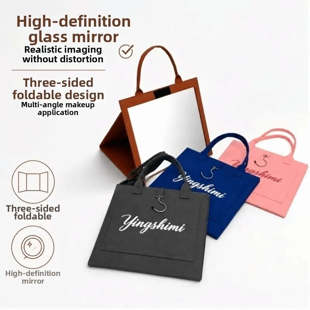 Multifunctional Foldable Full-Length Mirror Can Be Flat Can Be Stand Clear Color Restoration Portable Folding Full-Length Mirror