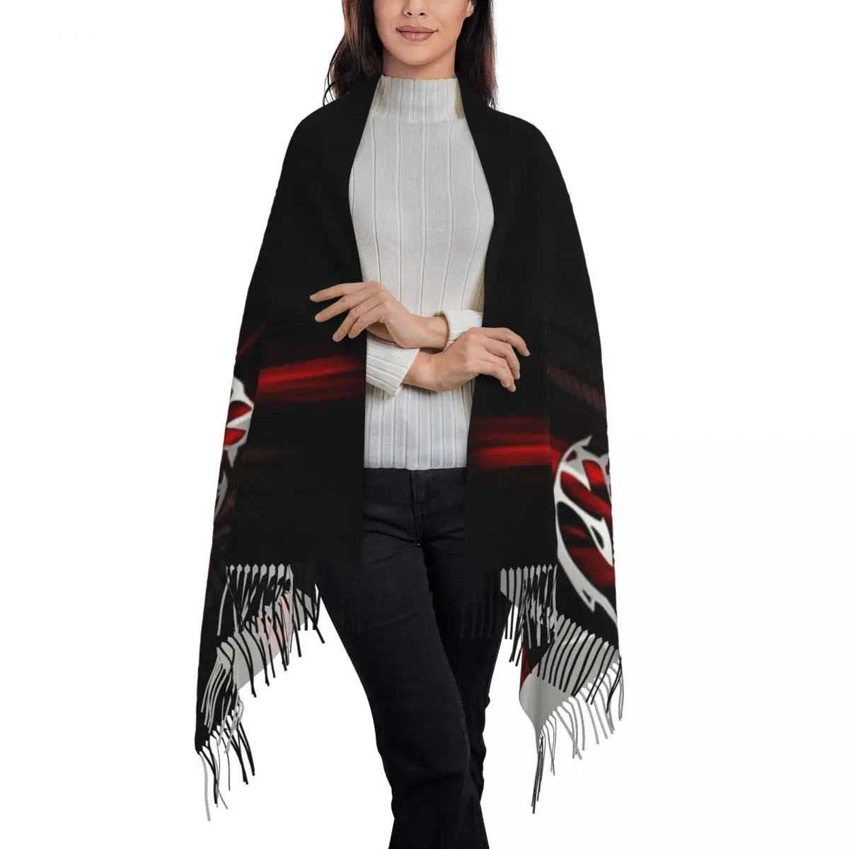 SRT Hellcat Demon Dodge Challenger Car Racing Scarf Tassel Scarves Women Soft Warm Shawls and Wraps Large Fall Winter Shawl Wrap