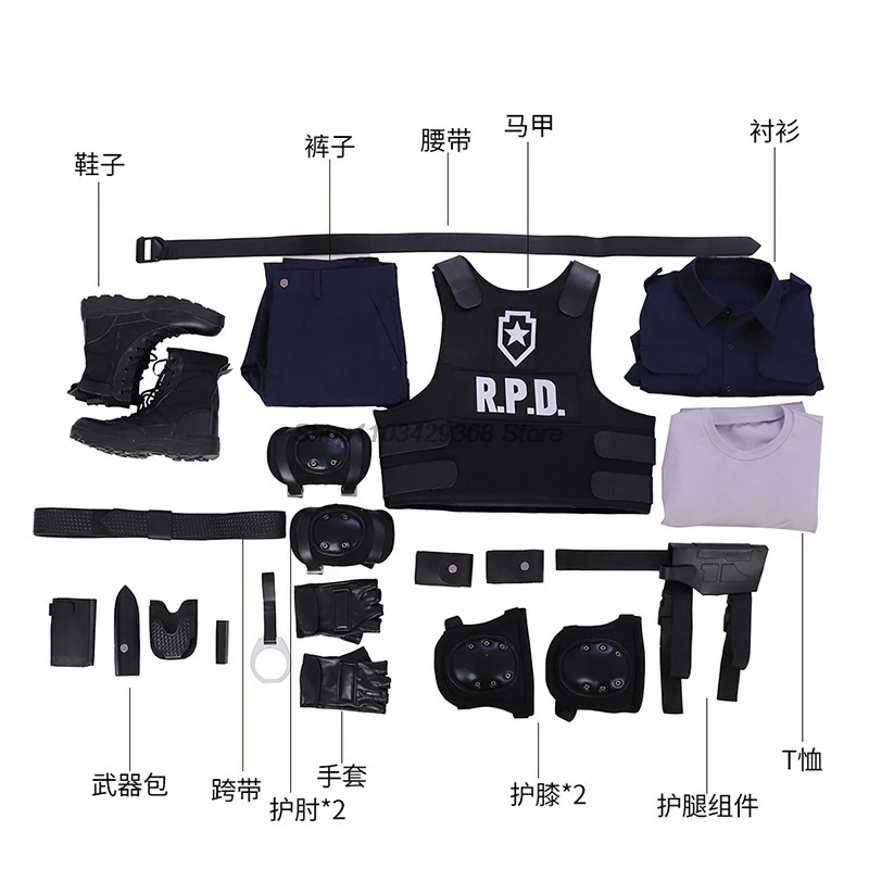 Biohazard Resident 4 Remake Leon S Kennedy Evil Cosplay Costume Jacket Coat Tops Pants Man Fantasia Outfits Halloween Party Suit