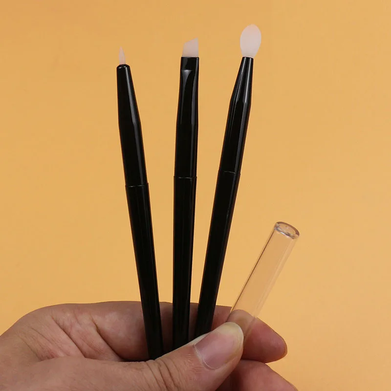Pinceau de maquillage en Silicone, brosse pour ombre à paupières, applicateur de fard à paupières, bâtons, petit pinceau pour liquide, masque pour les lèvres, crème, rouge à lèvres