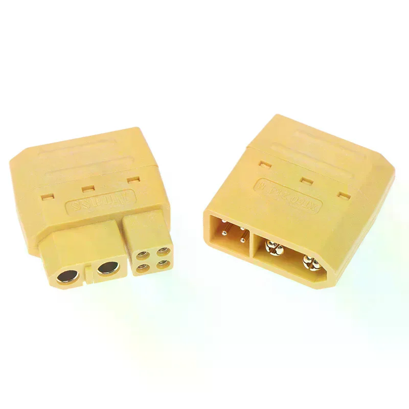 1pair Xt60 (2+4) Male Female Plug Connector with Signal Pin and Sheath Solder Wire Model Accessories