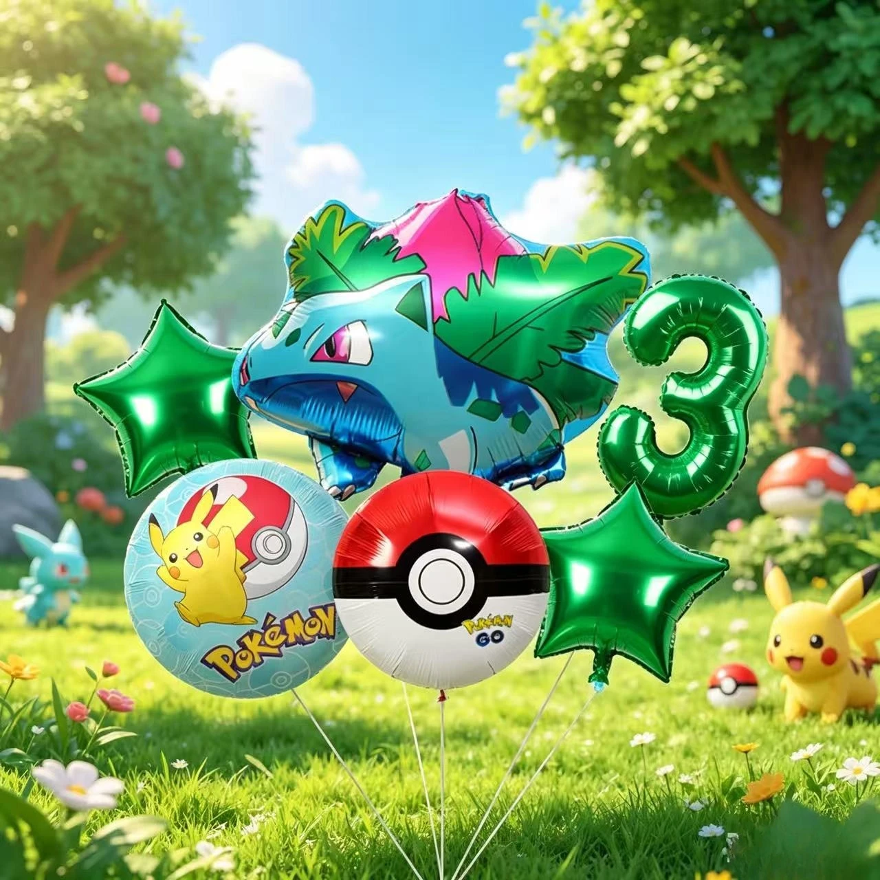 Pokemon Go Pikachu Ballon-Set Party-Deko Ballonpaket für Geburtstag Babyparty Feier