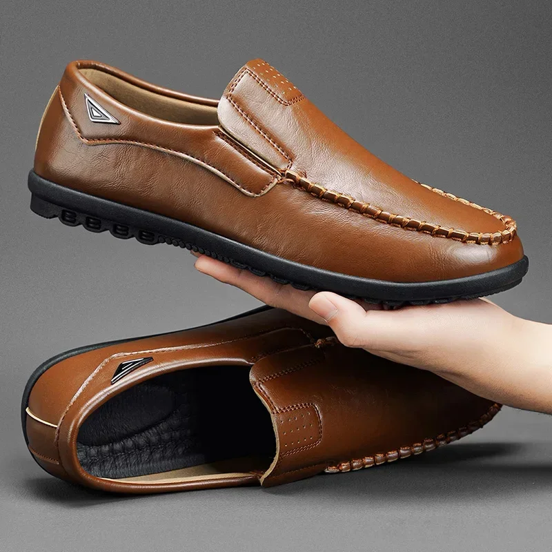 

Men's Handmade Casual Loafers Anti-Slip Comfortable Slip-On Driving Comfortable Leather Shoes