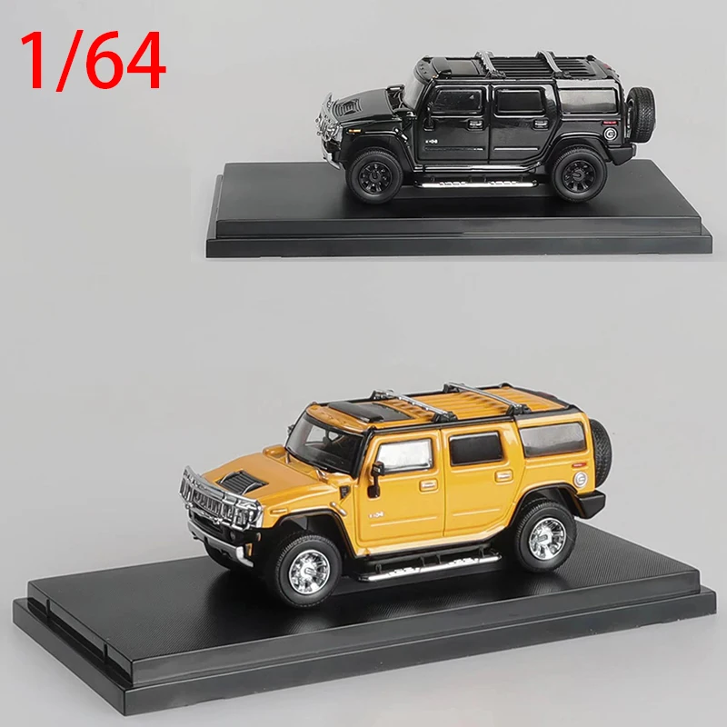 Diecast 1/64 scala Hummer H2 lega modello di auto SUV fuoristrada modello di Pickup giocattoli per auto per ragazzi regalo ornamento da collezione