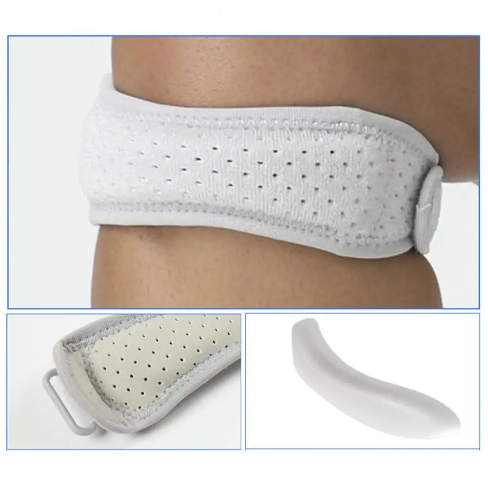 Patella Knee Protector Adjustable Knee Strap with Fastener Tape Breathable Sweat-absorption Patella Support Non-slip Pain Relief
