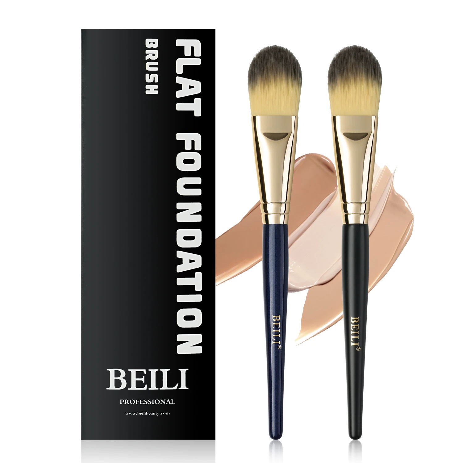 Juego de brochas de base para máscara líquida, corrector, maquillaje, brochas de maquillaje planas para crema líquida, pulido en polvo, cara Premium