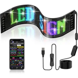 32*192 Bluetooth APP Control Scrolling LED Sign Custom Graffiti Flexible Led Matrix Panel for Car Store Hotel Holiday