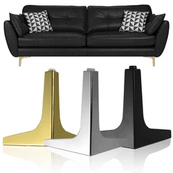 Patas de mesa de centro para muebles de Metal, patas de hierro para muebles, sofá, cama, silla, escritorio, armario, tocador, baño, negro y dorado, 4 piezas