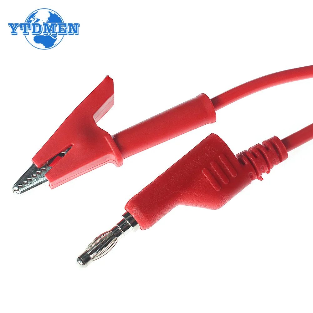 1pcs 2pcs 4mm Banana Plug To Alligator Clip Multimeter Test Leads Cable Line Jumper Wire 1m J.70054 Red