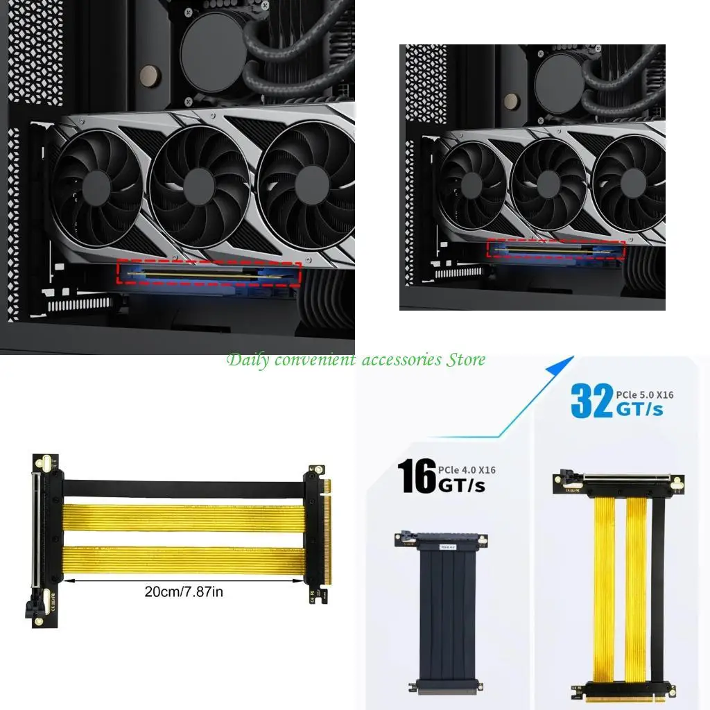 

Кабель 97QB PCIe5.0 X16 для видеокарты, универсальная совместимость с вертикальной установкой
