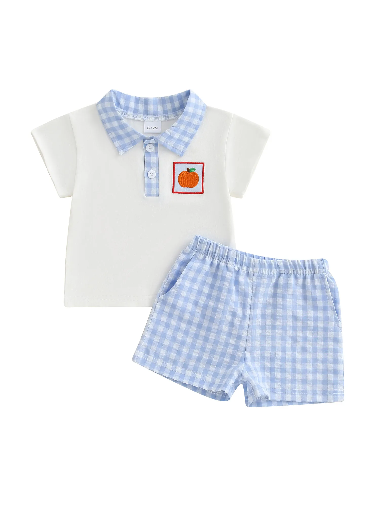 

Наряд на День Благодарения для маленьких девочек, боди с вышитыми рукавами и рюшами в Турции, клетчатая юбка на подтяжках, комплект из 2 предметов