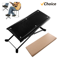 Guitar Foot Stool 4 Position Height Adjustable Foldable Guitar Pedal Guitar Rest Step Footstool for Classical Guitar Player
