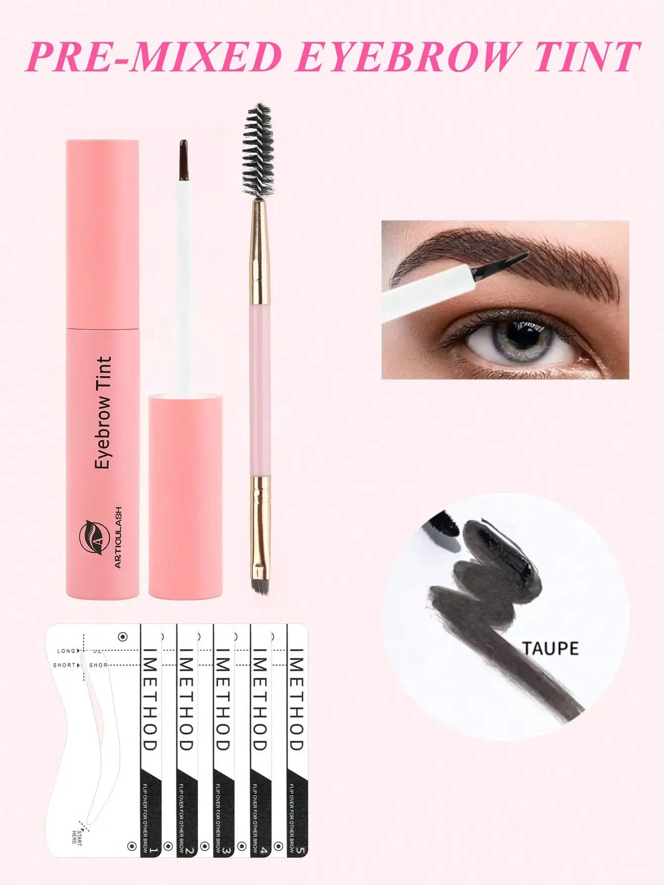 7 stuks, Instant Brow Tint Dye Premixed Eye Brow Tint Langdurige 7 dagen Gel Wenkbrauw Tint, Wenkbrauw Make-up, Niet-Vlekkerige Brow