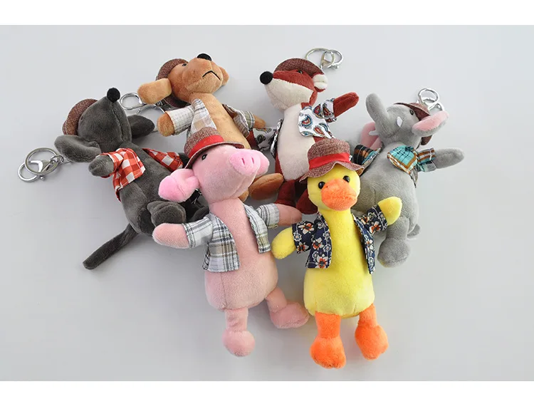 New Come on duck straw hat series  soft plush cute fashione pendant creative decoration doll lovely keychain birthday cool gift