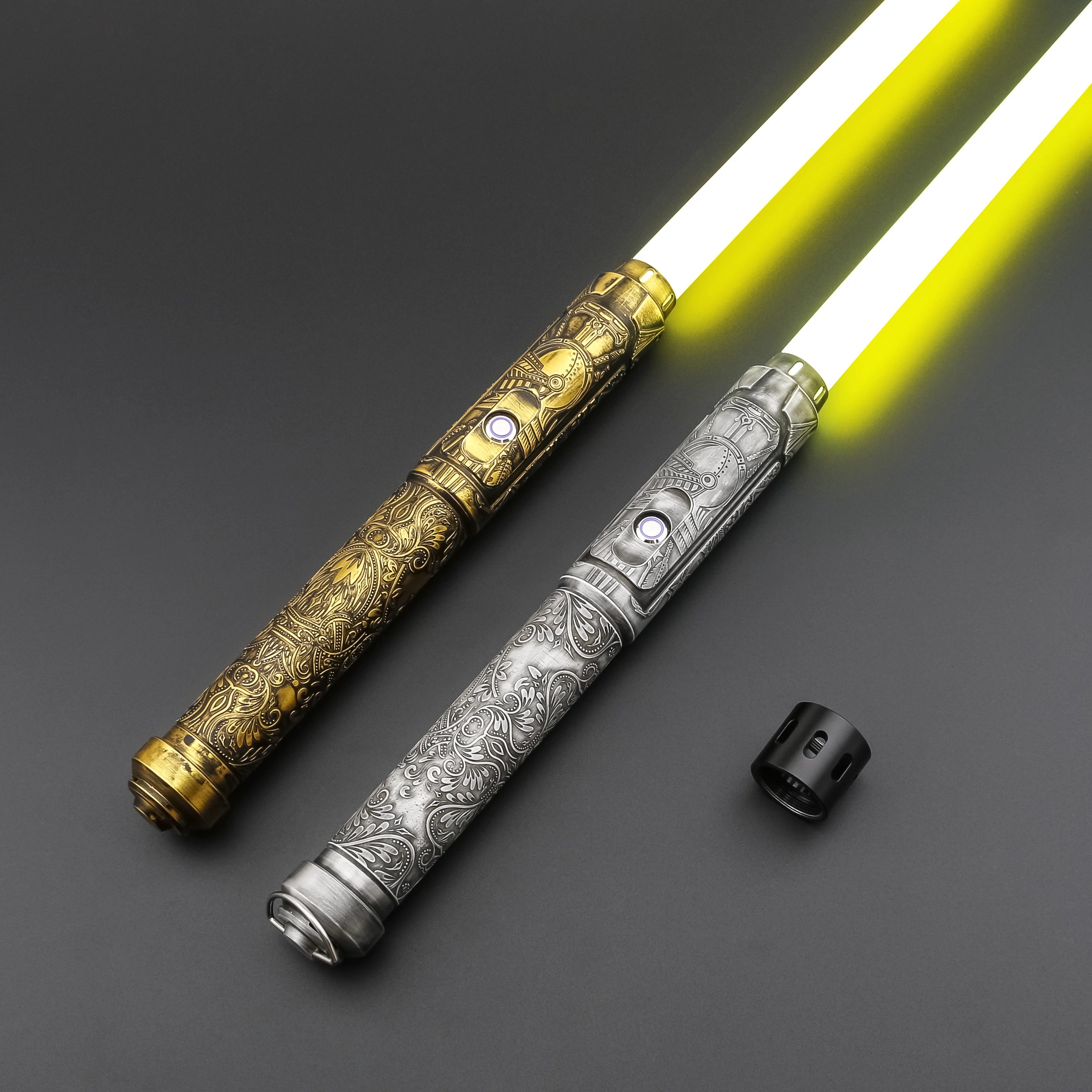 TXQSABER Heavy Dueling RGB / Neo Pixel Smooth Lightsaber Colors Changing Metal Hilt Lock up Blaster Laser Jedi Sword Kids Toys