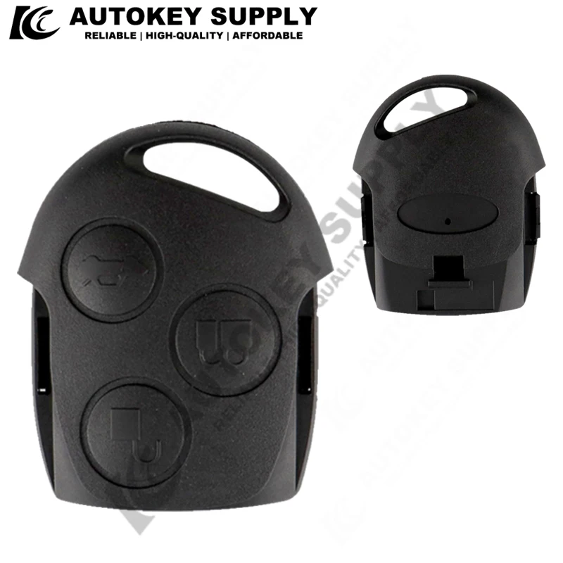 AutokeySupply 3 Button Transit Connect Set Replacement Remote Key Shell Case Without Blade For Ford